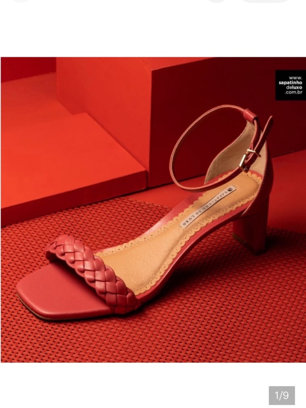 Braided Strap Block Heel Sandal